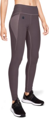Grey Under Armour Rush Womens Long Training Tights